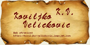 Koviljko Veličković vizit kartica